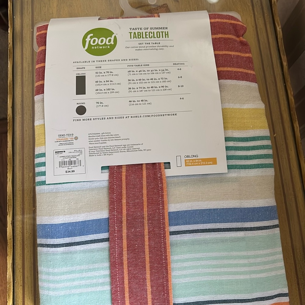 Oblong tablecloth